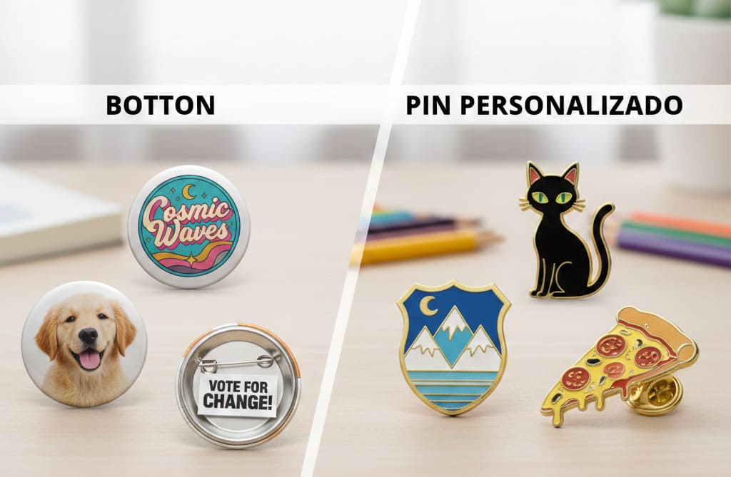 Qual a diferença entre botton e PIN?