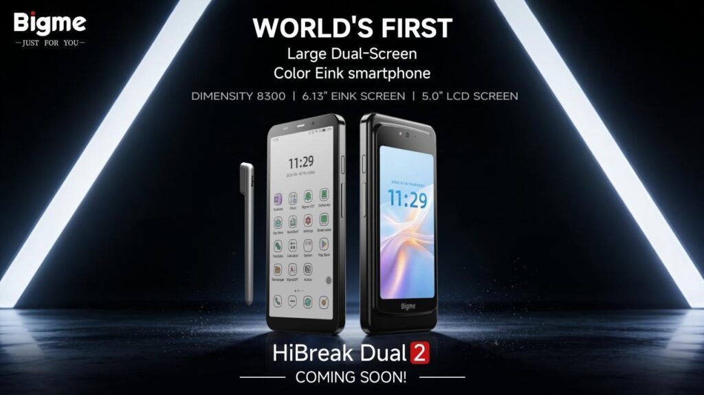 Nova categoria de smartphone: Bigme HiBreak Dual 2, com tela colorida de tinta eletrônica + tela LCD, chega ao Kickstarter 1 Bigme HiBreak Dual 2